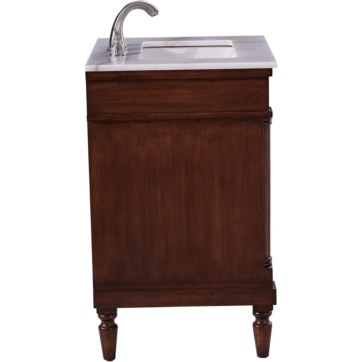 Lexington 24 X 21 X 35 inch Walnut with White Marble Vanity Set