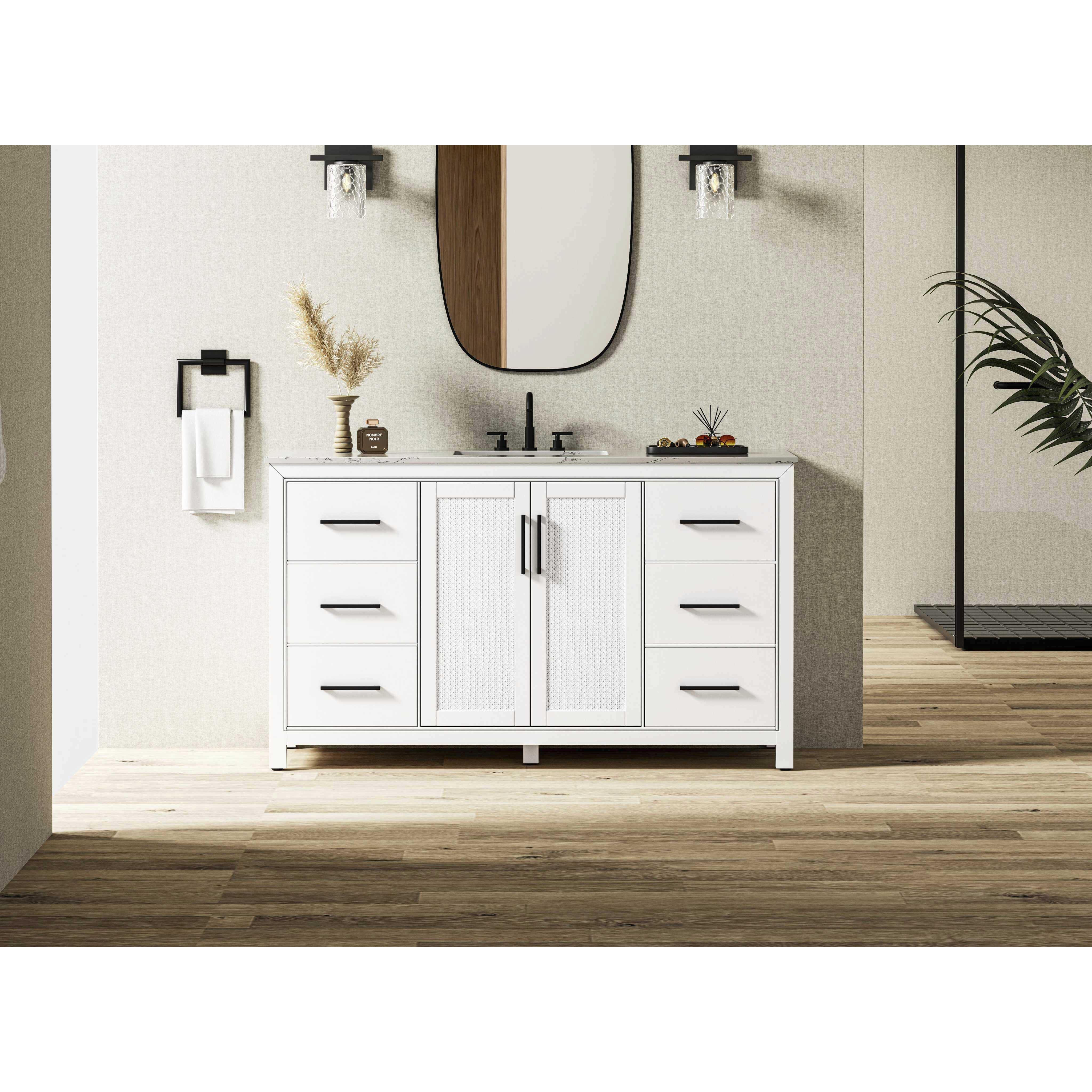 Alina 60 X 34 inch White Bathroom Vanity Cabinet