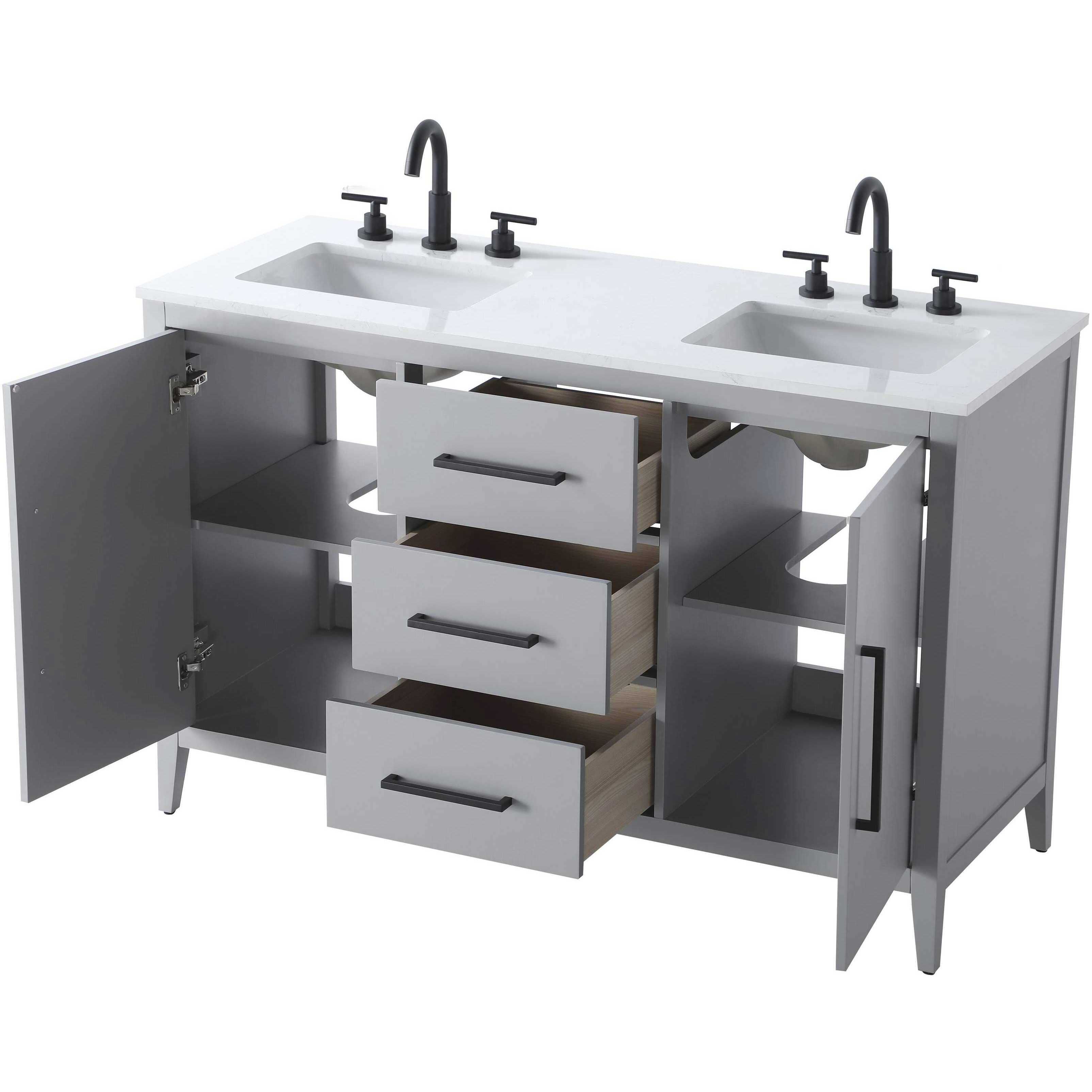 Millie 54 X 35 inch Grey Bathroom Vanity Cabinet