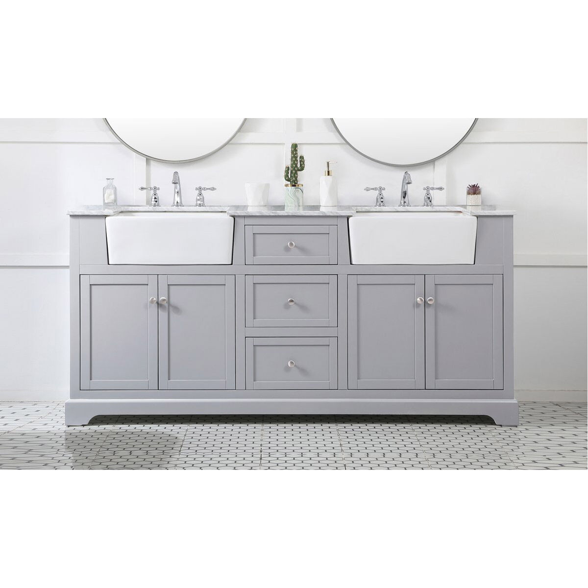 Franklin 72 X 22 X 35 inch Grey Bathroom Vanity Cabinet