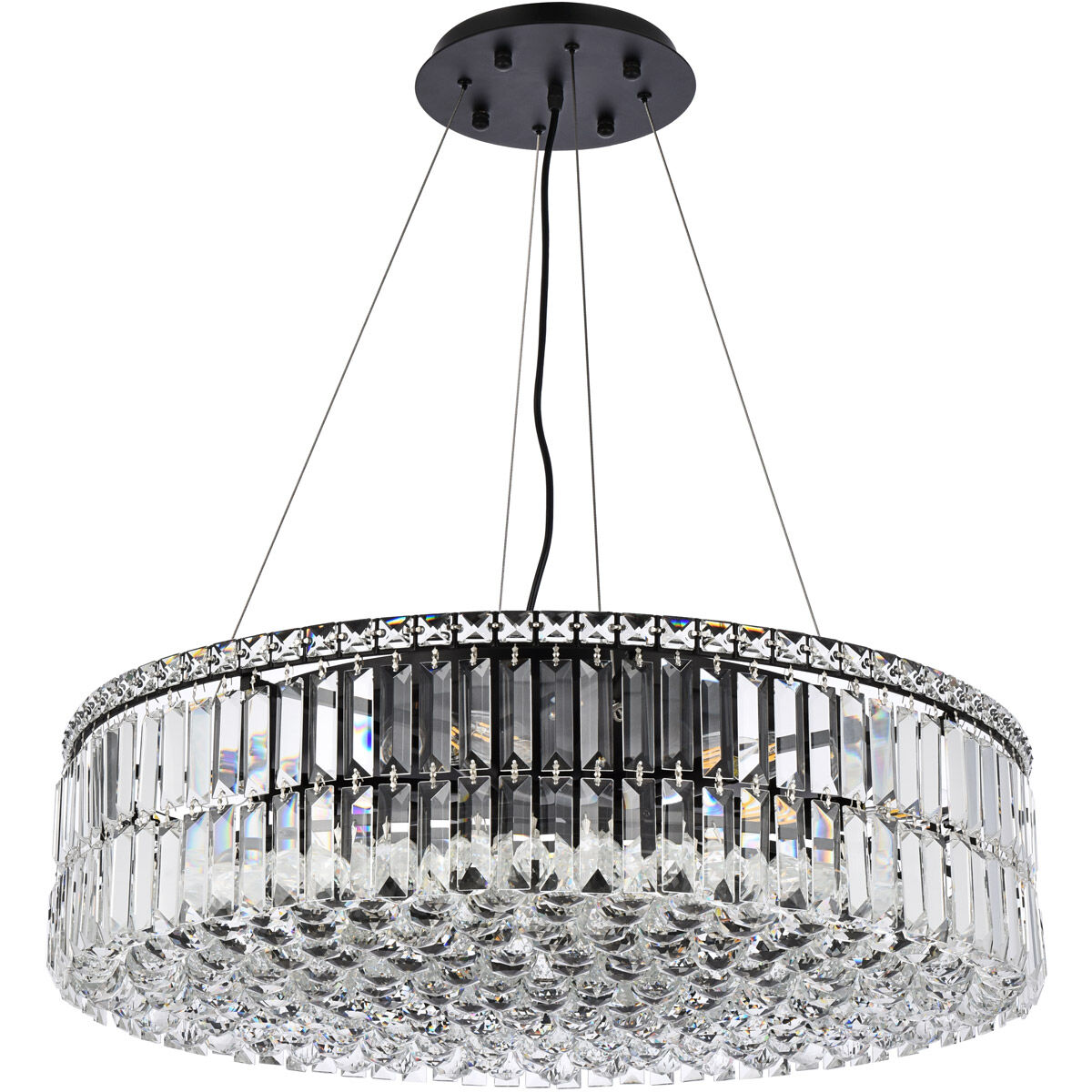 Maxime 12 Light 28 inch Black and Clear Chandelier Ceiling Light