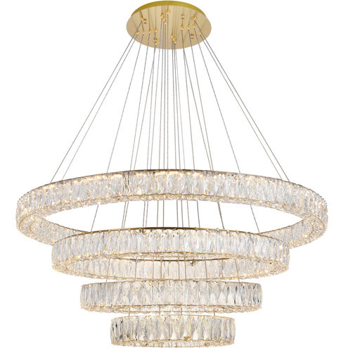 Monroe LED 42 inch Gold Chandelier Ceiling Light