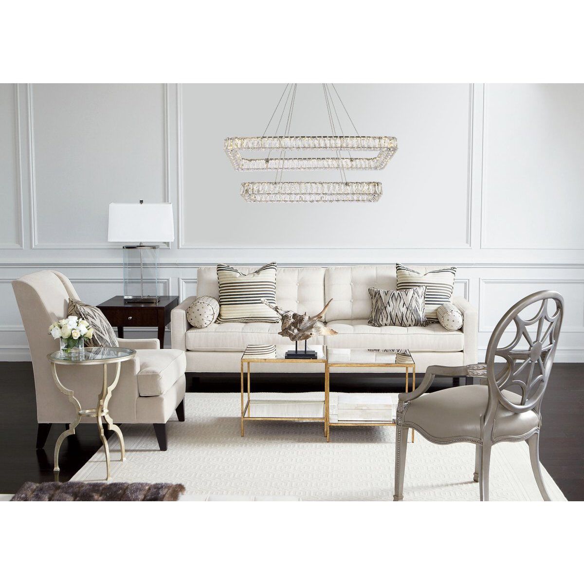 Monroe 2 Light 42 inch Chrome Pendant Ceiling Light