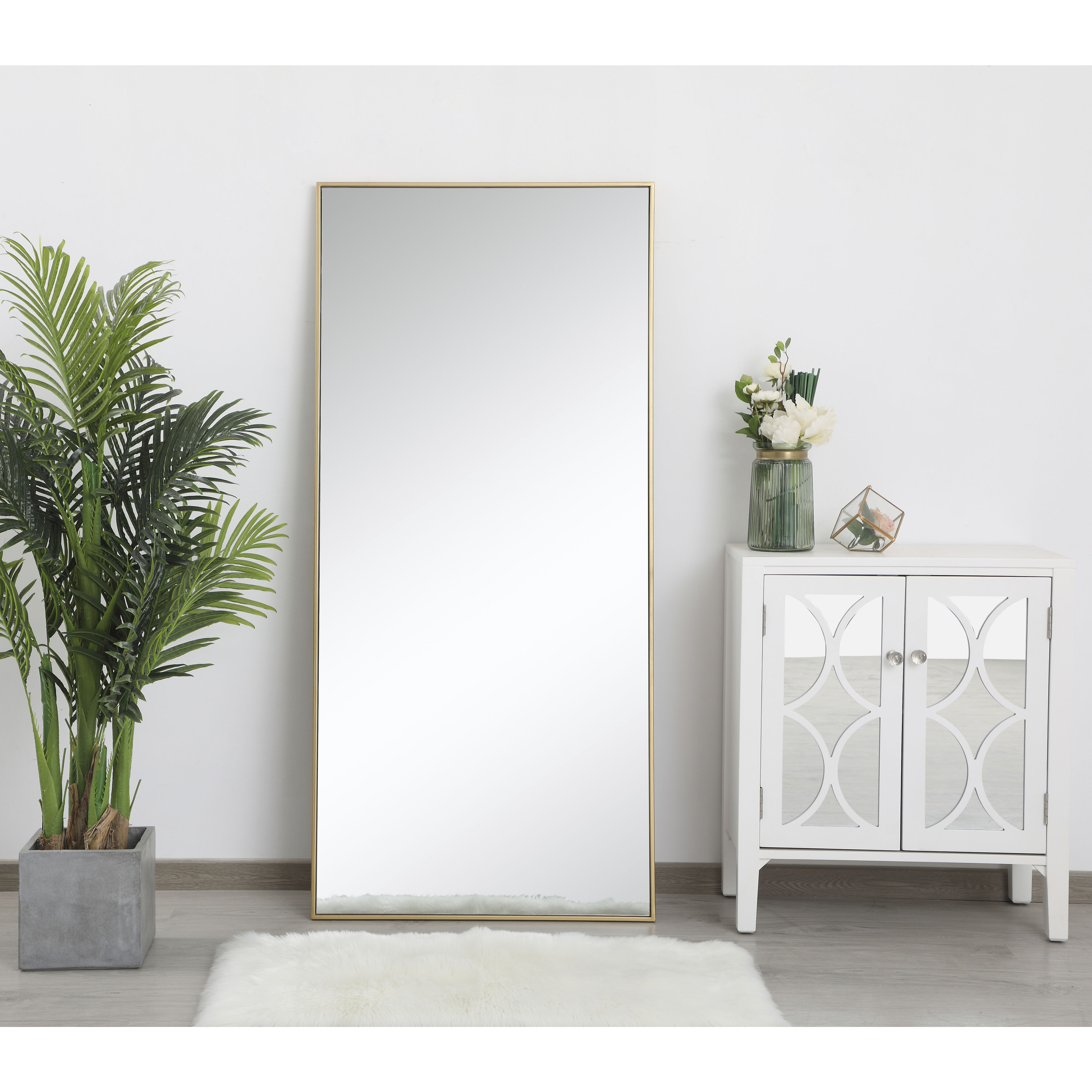 Monet 60 X 30 inch Brass Wall Mirror