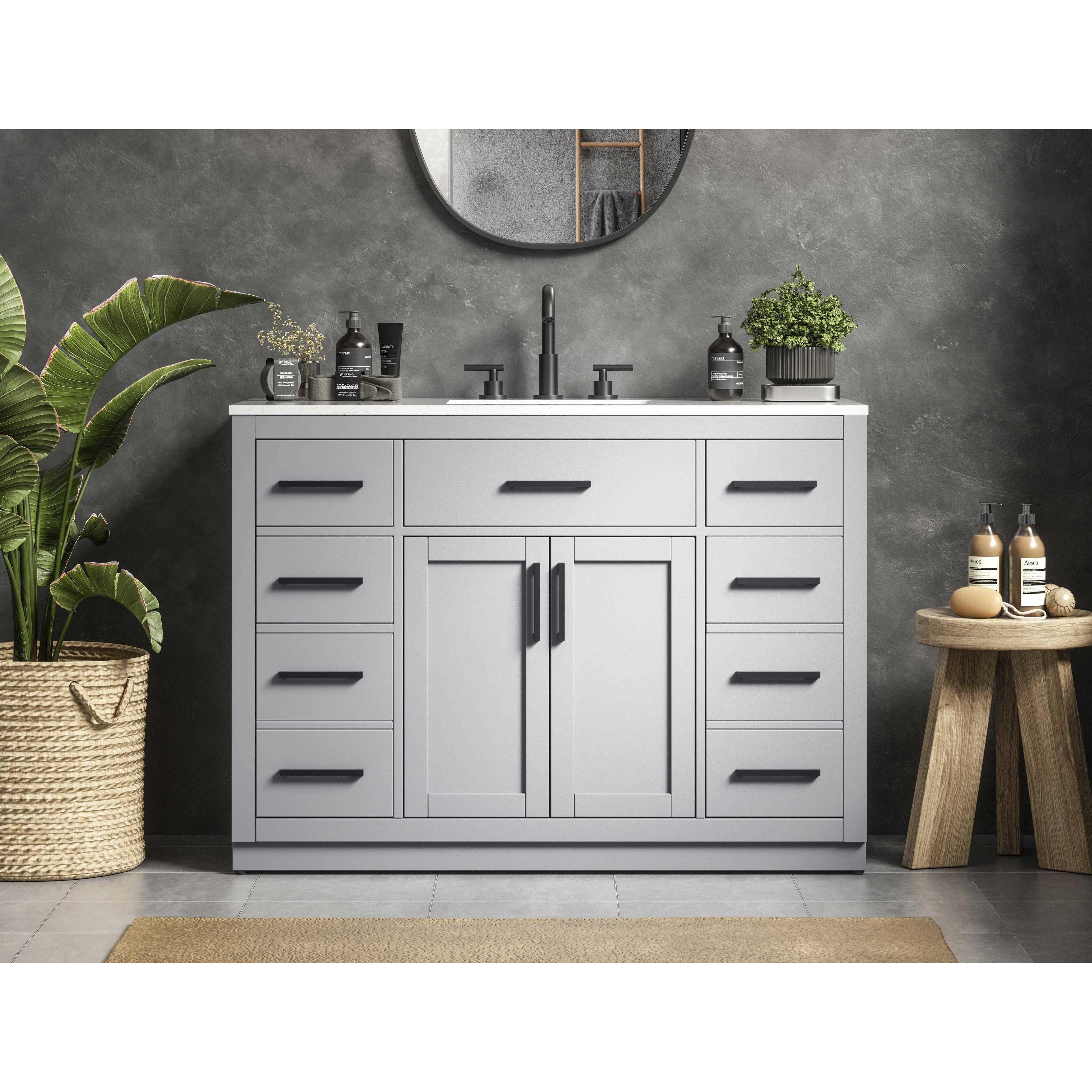 Alden 48 X 35 inch Grey Bathroom Vanity Cabinet