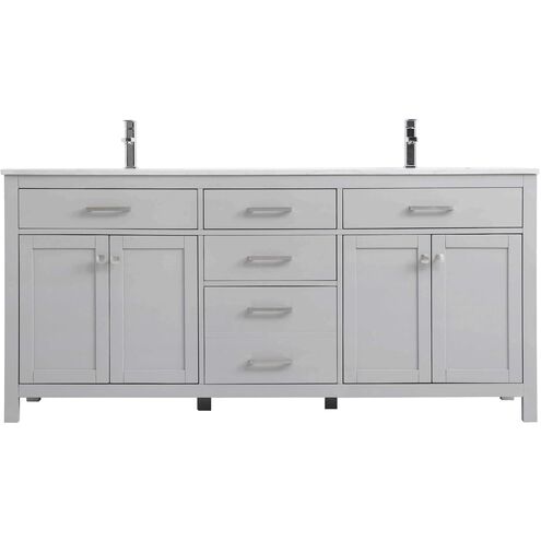 Lewis 72 X 22 X 34 inch Grey Vanity Sink Set