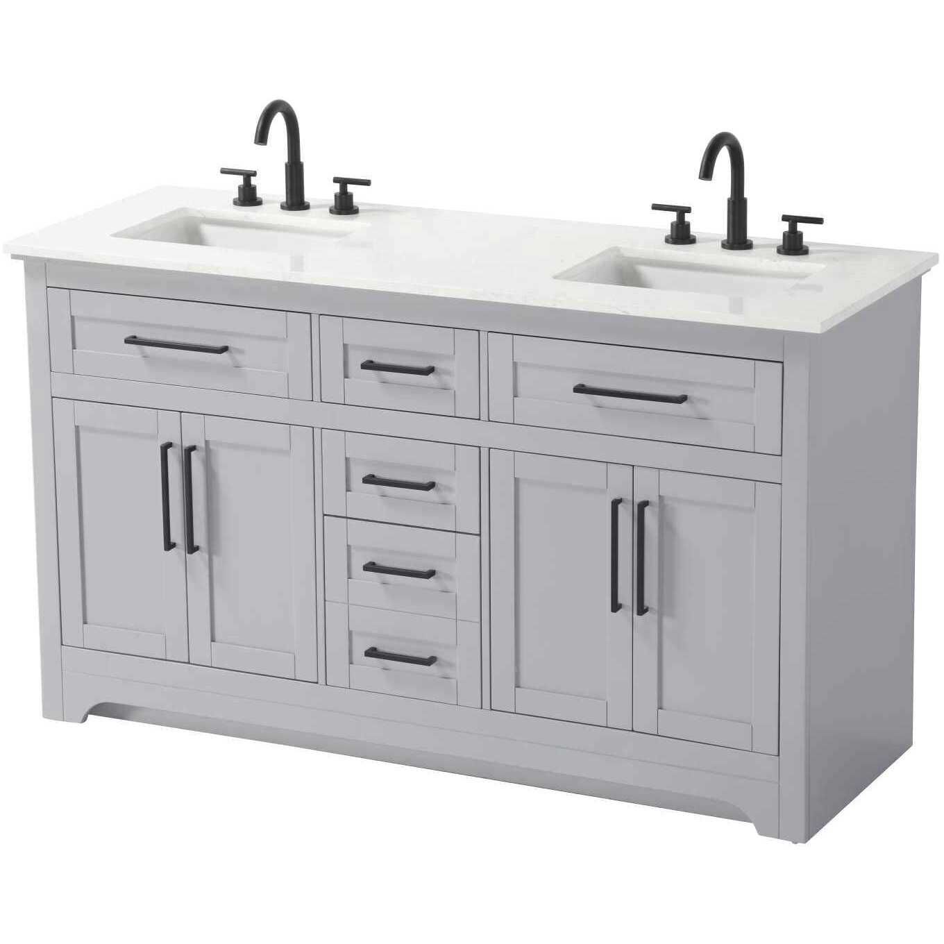 Remington 60 X 35 inch Grey Bathroom Vanity Cabinet