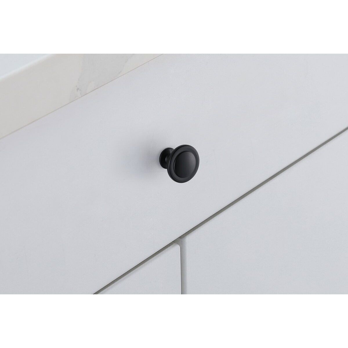 Logyn Matte Black Hardware Cabinet Knob, Set of 10