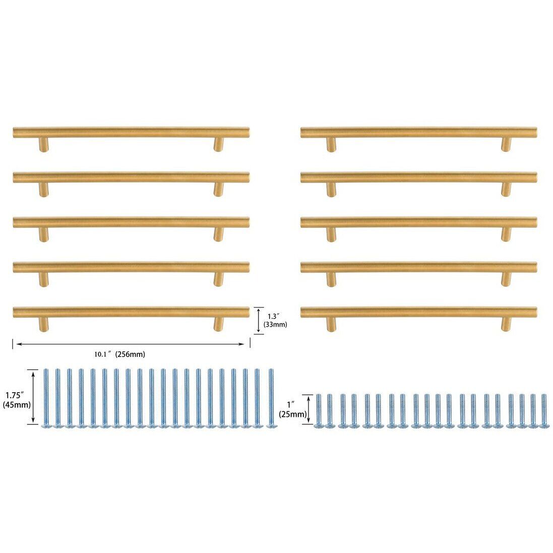 Quinn Brass Hardware Drawer Pull, Set of 10