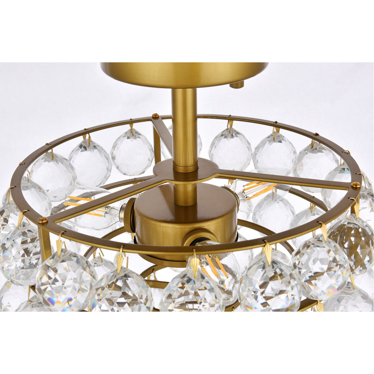 Savannah 3 Light 12 inch Brass Flush Mount Ceiling Light