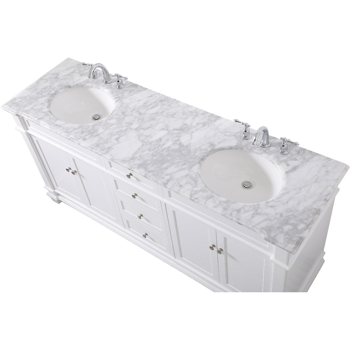 Wesley 72 X 22 X 35 inch White Vanity Sink Set