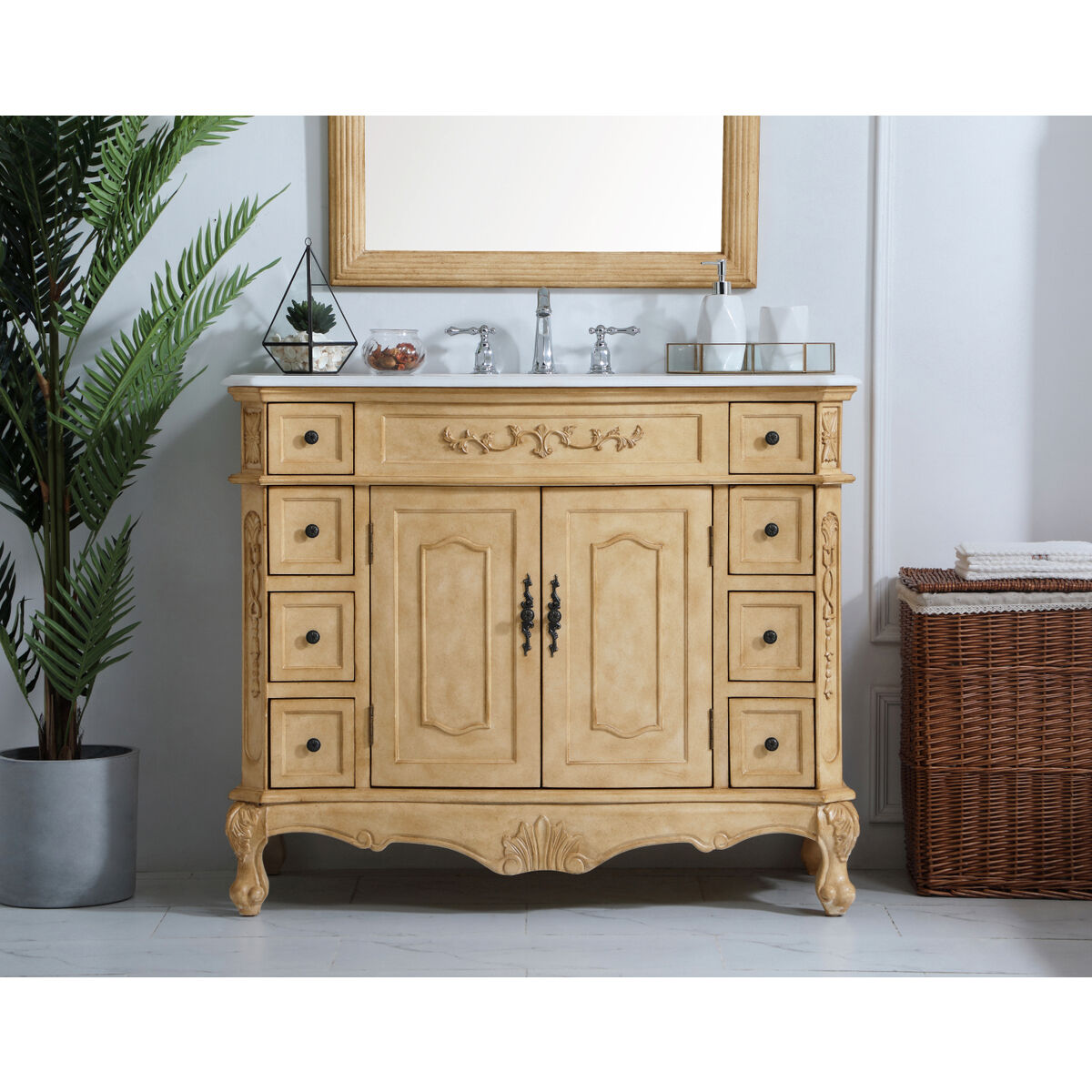 Danville 42 X 21 X 36 inch Antique Beige Vanity Sink Set