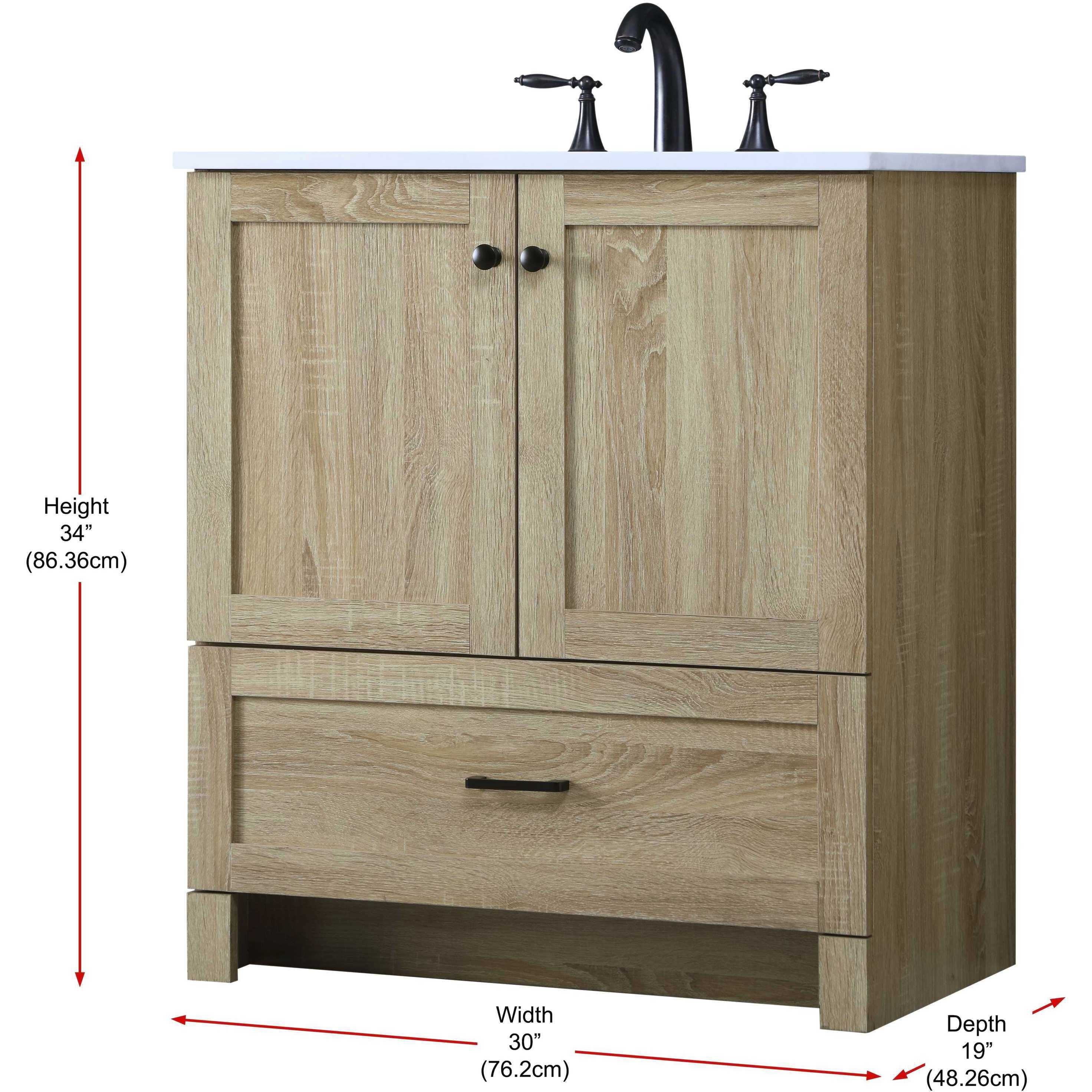 Soma 30 X 34 inch Mango Wood Bathroom Vanity Cabinet