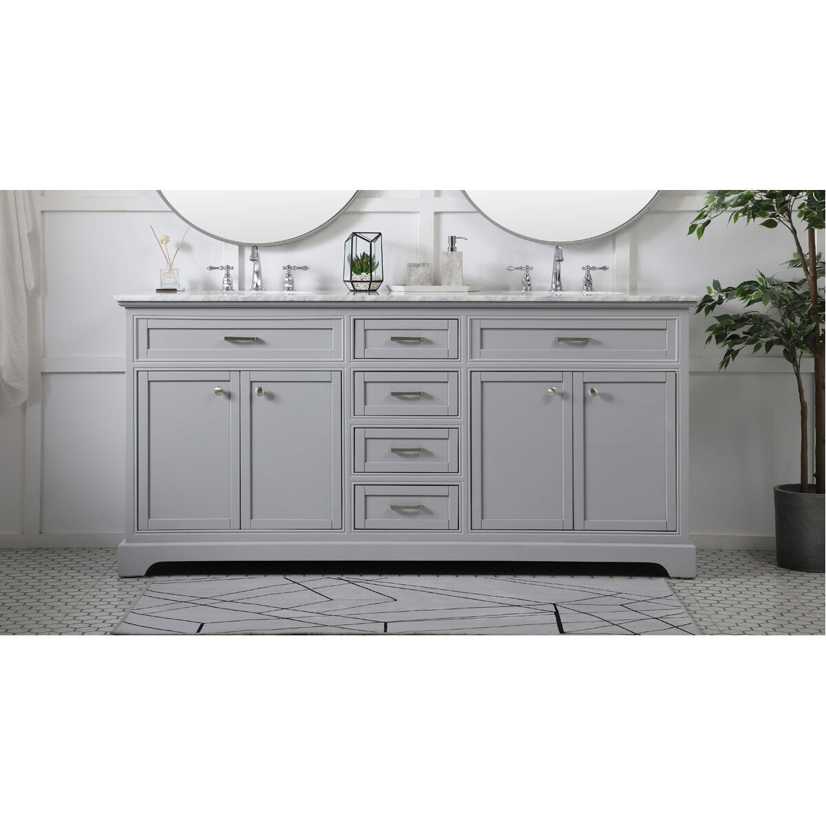 Americana 72 X 21.5 X 35 inch Grey Vanity Sink Set in Gray