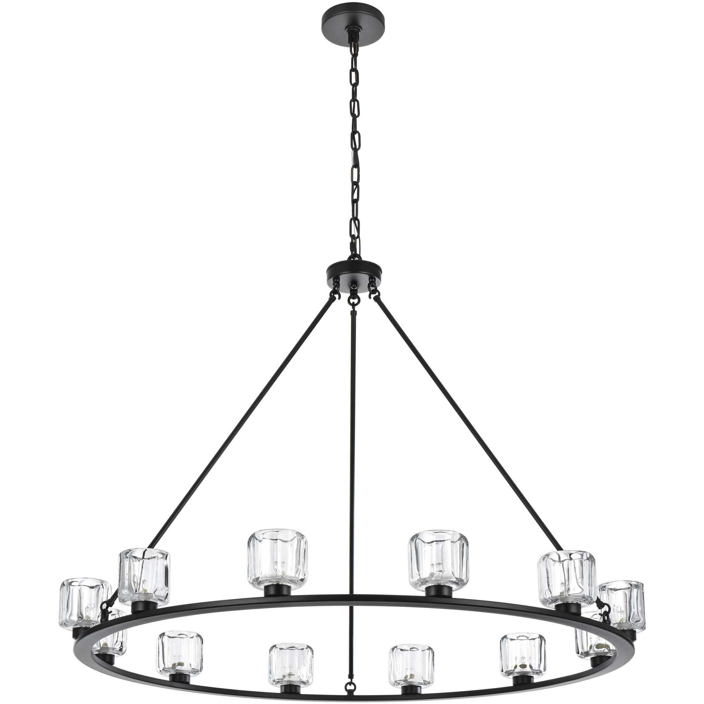 Cadence 12 Light 48 inch Black Chandelier Ceiling Light
