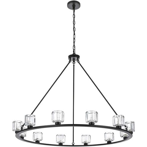 Cadence 12 Light 48 inch Black Chandelier Ceiling Light