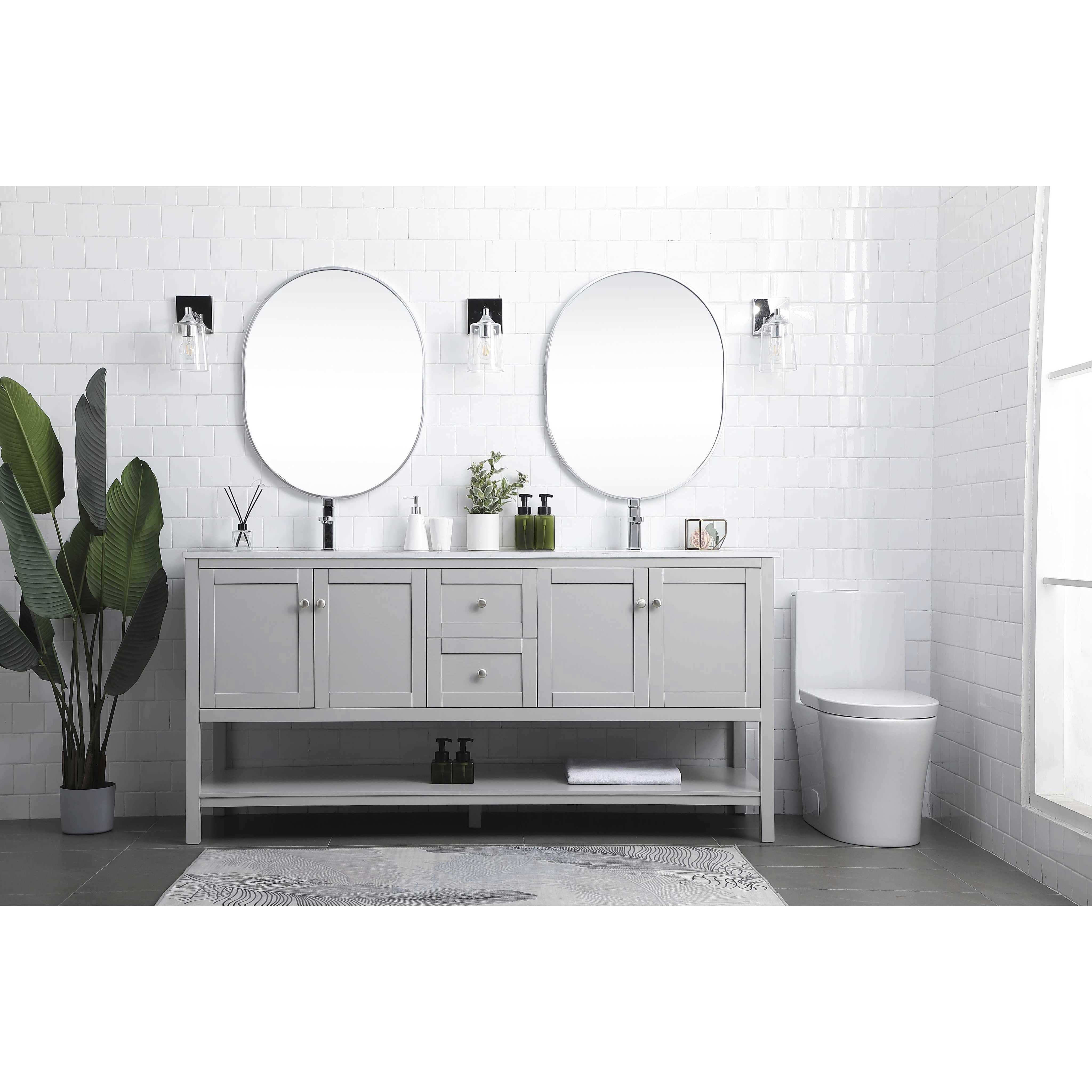 Heath 72 X 21.5 X 35 inch Grey Vanity Sink Set