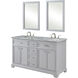 Americana 60 X 35 inch Light Grey with Carrara White Marble Vanity Set in Gray