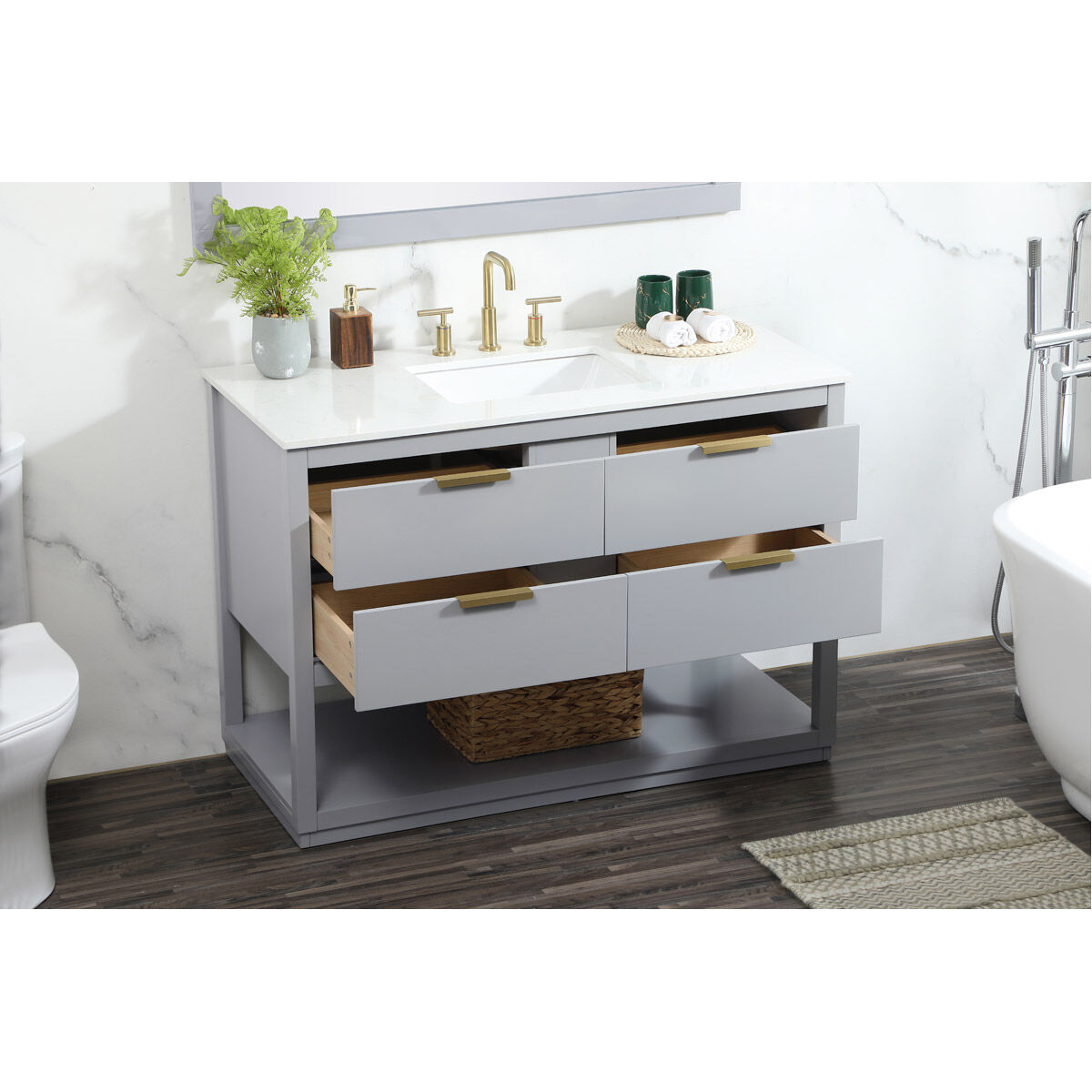 Larkin 48 X 22 X 34 inch Grey Vanity Sink Set