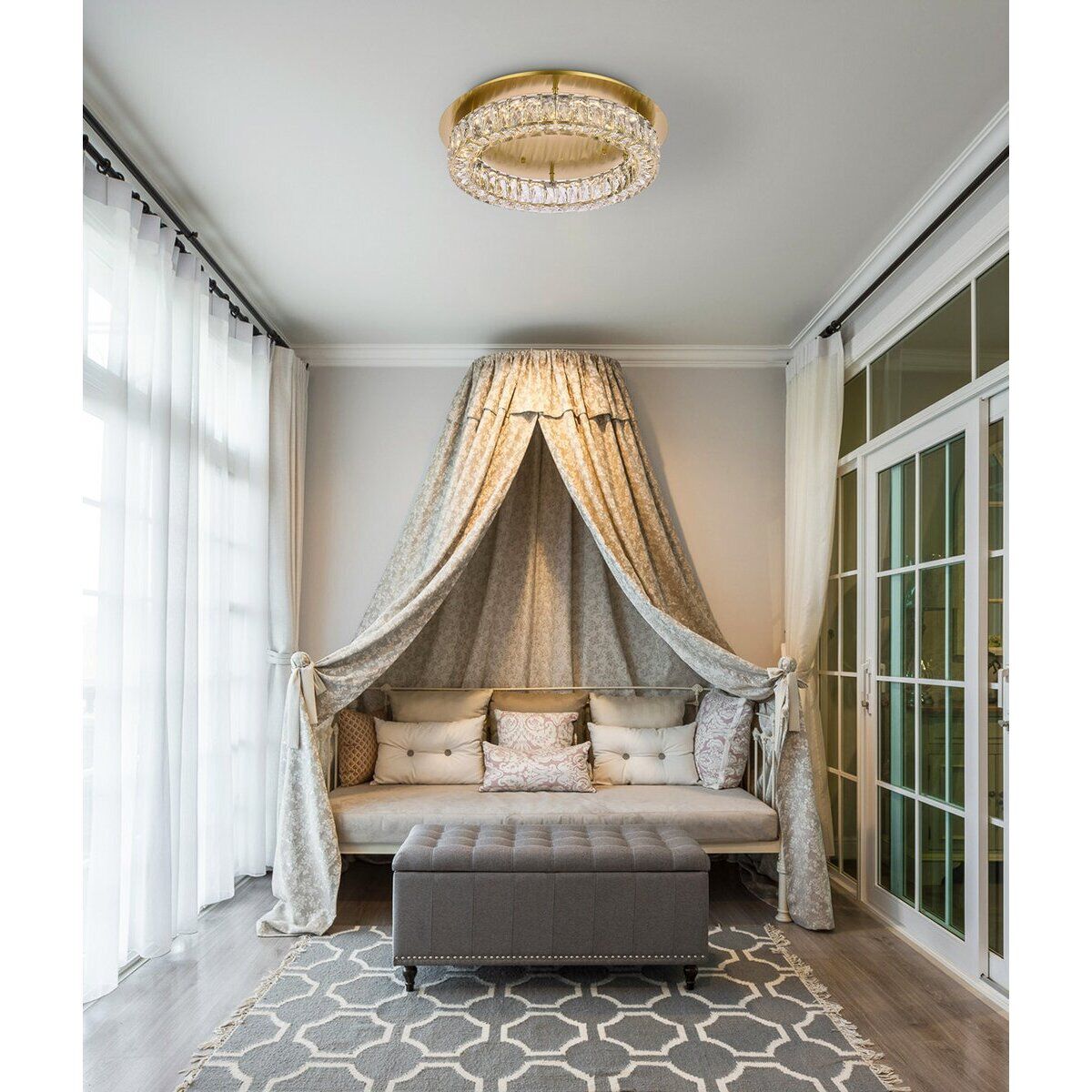 Monroe 1 Light 22 inch Gold Flush Mount Ceiling Light