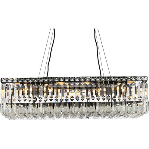 Maxime 16 Light 28 inch Black and Clear Linear Chandelier Ceiling Light