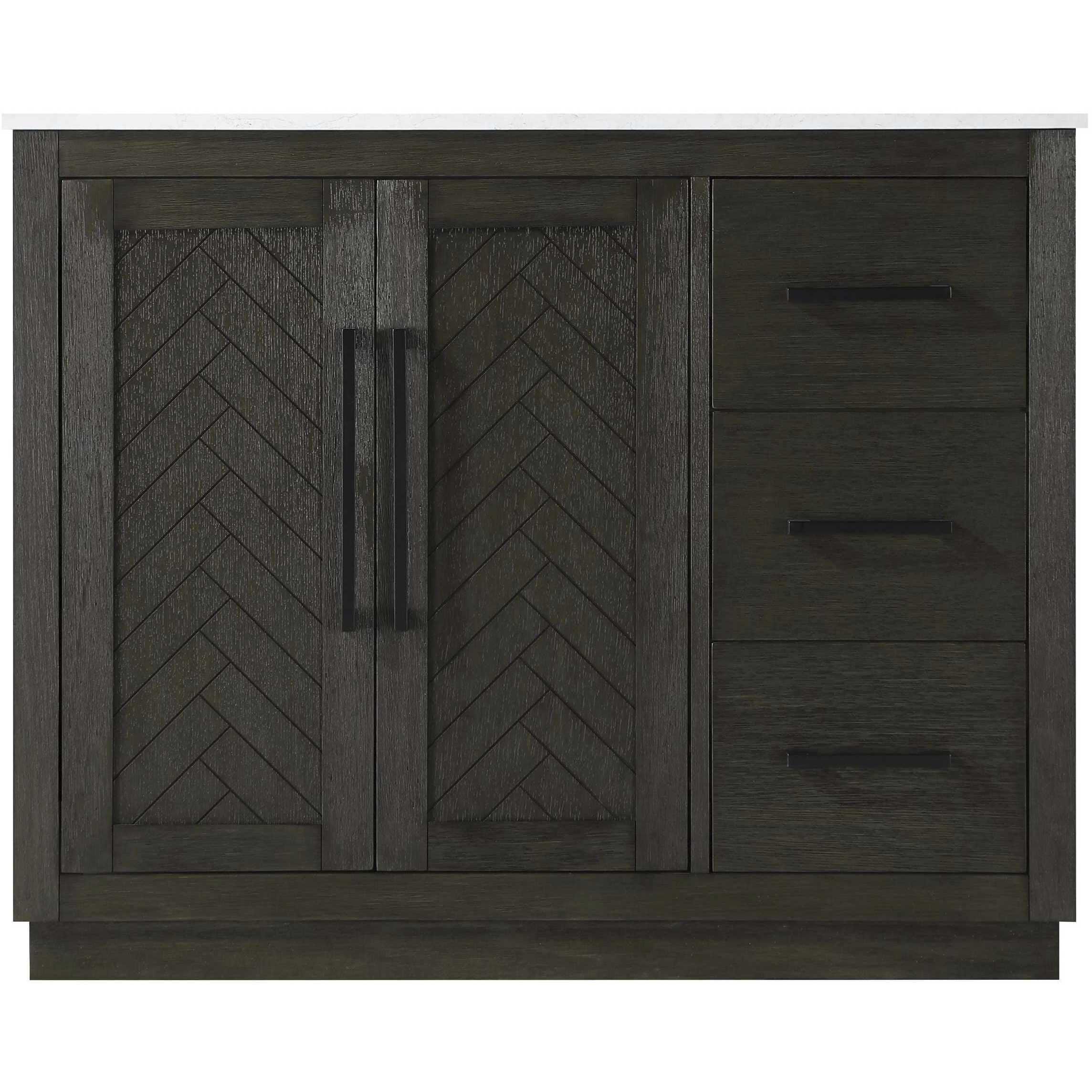 Chase 42 X 34 inch Chocolate Oak Bathroom Vanity Cabinet