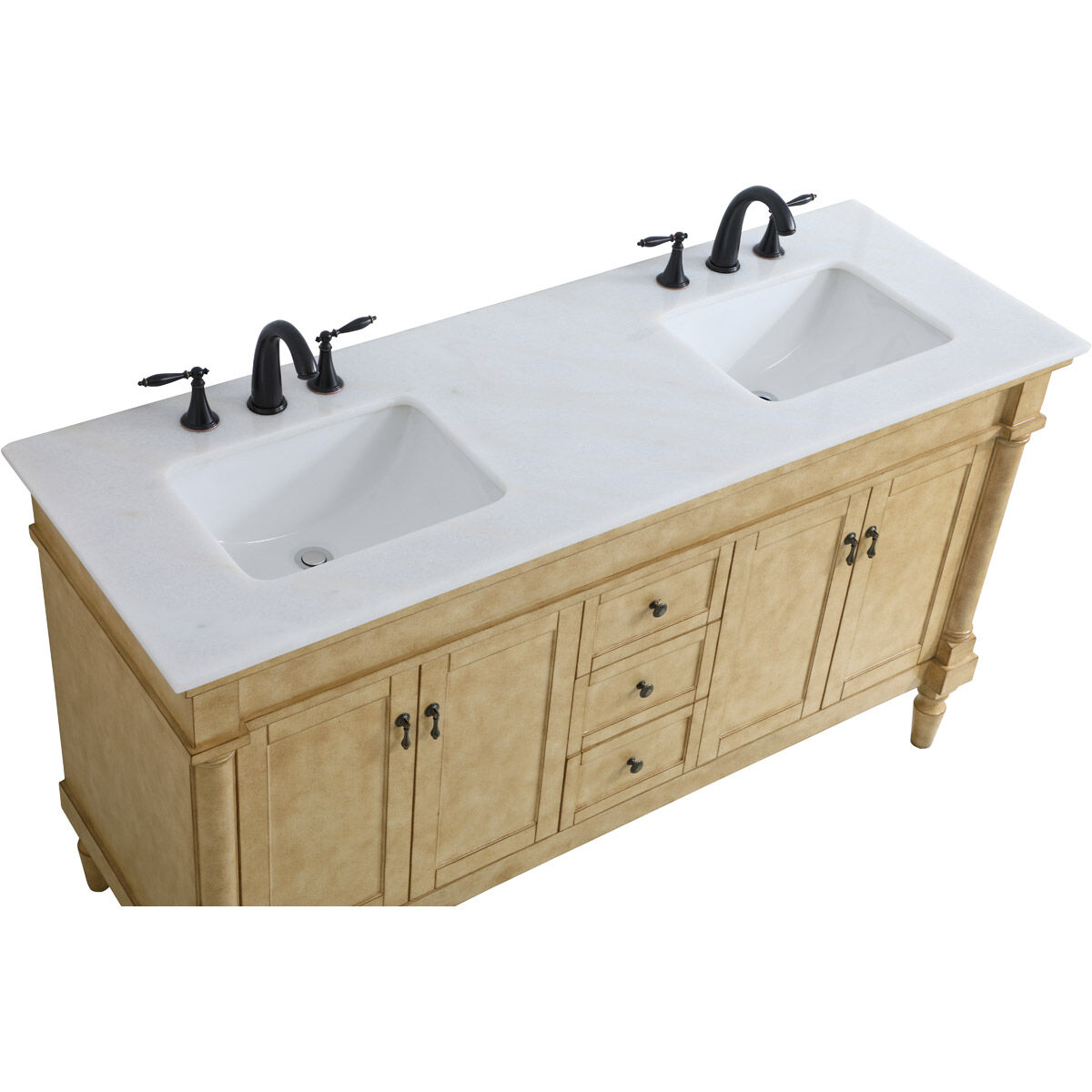 Lexington 60 X 21.5 X 35 inch Antique Beige and Antique Bronze Vanity Sink Set in Antique Brass