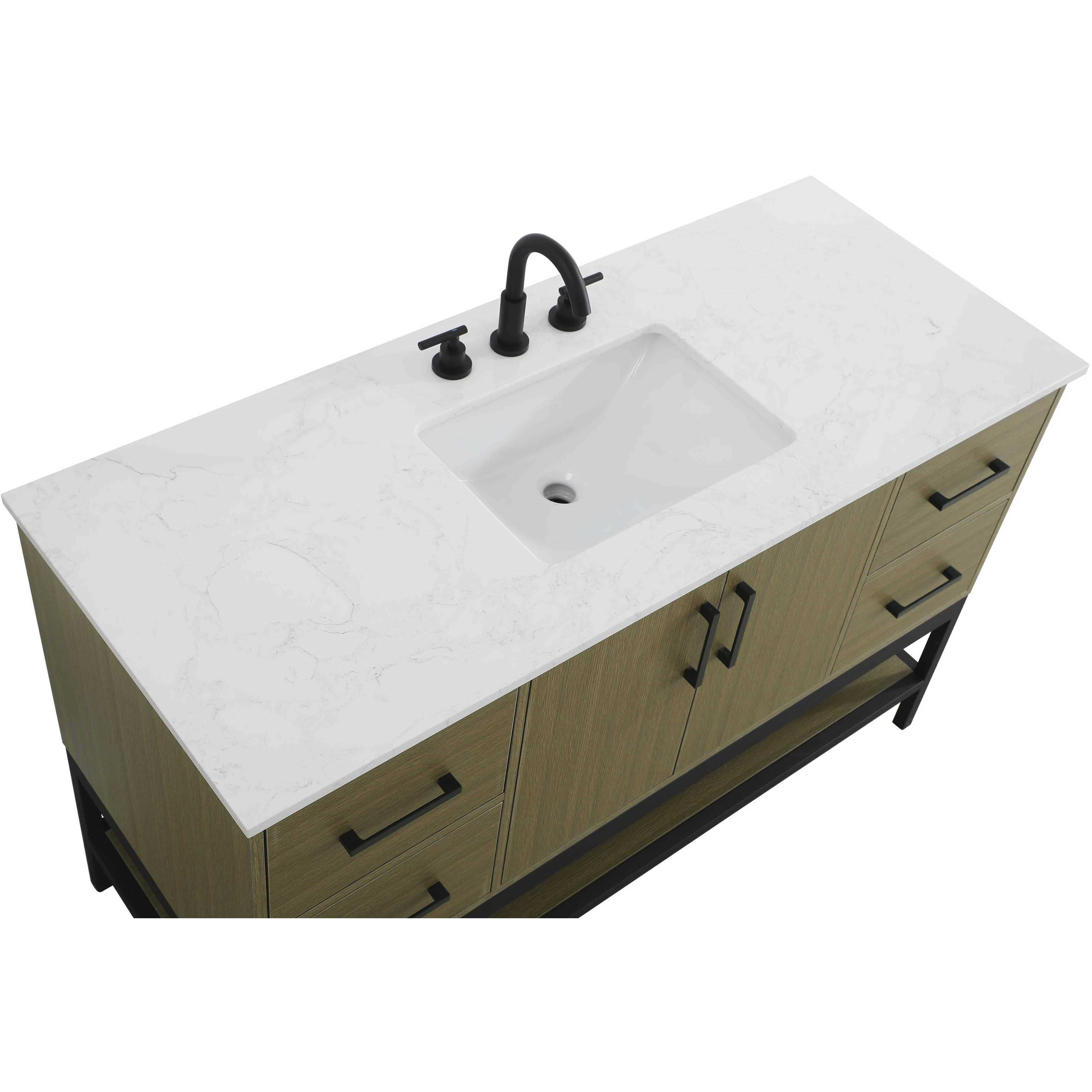 Lennox 54 X 34 inch Chestnut Brown Bathroom Vanity Cabinet