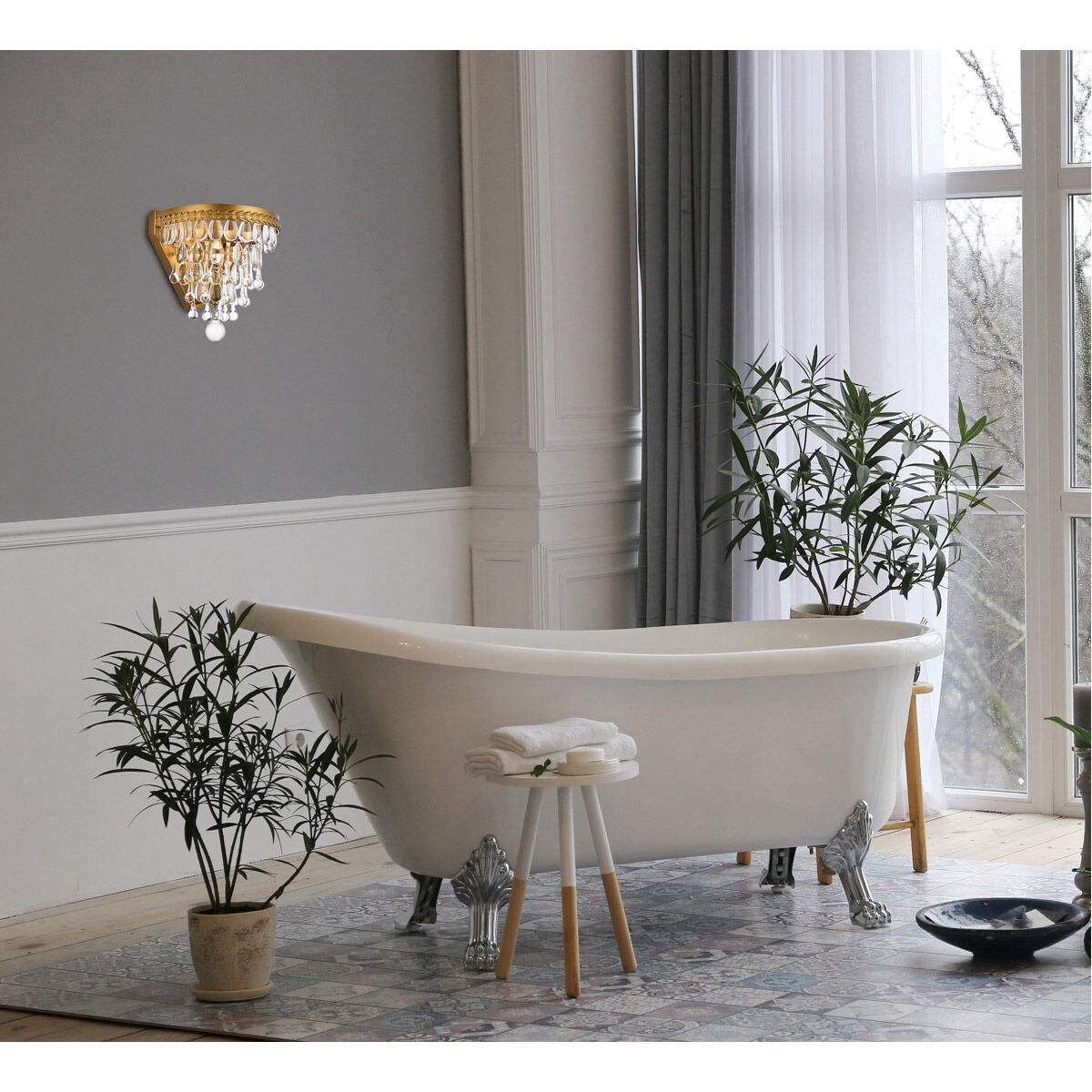 Nordic 1 Light 8 inch Brass Wall Sconce Wall Light