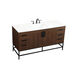 Eugene 60 X 22 X 34 inch Walnut Vanity Sink Set