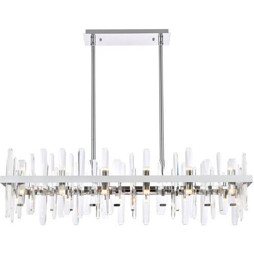 Serena 24 Light 42 inch Chrome Linear Chandelier Ceiling Light