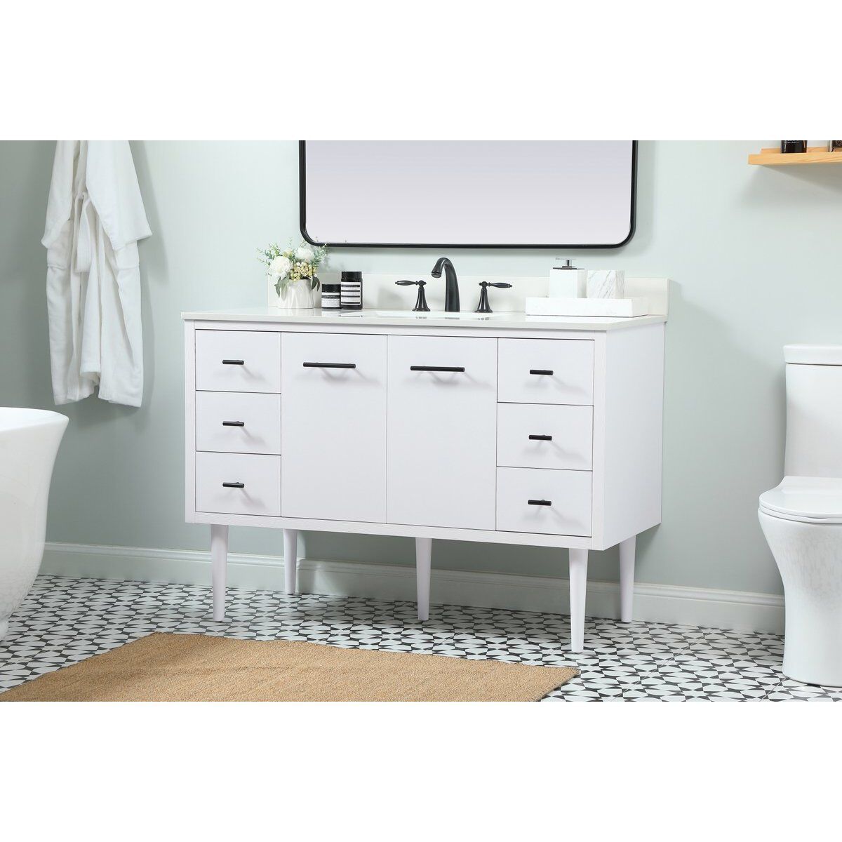 Cyrus 48 X 22 X 33.5 inch White Vanity Sink Set in Included