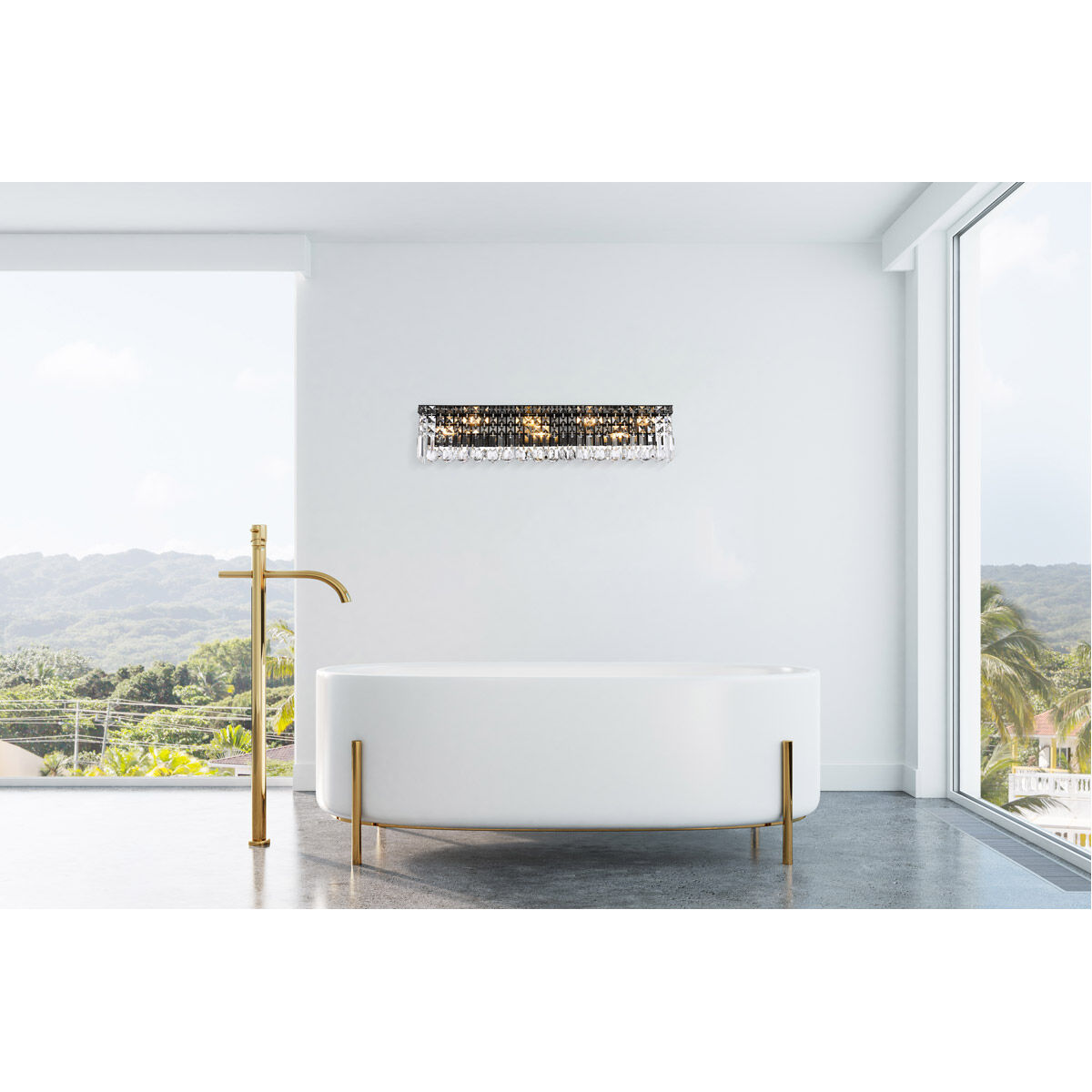 Elegant Lighting V2032W30BK/RC Maxime 7 Light 4.5 inch Black