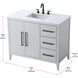Millie 42 X 35 inch Grey Bathroom Vanity Cabinet