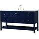 Theo 60 X 22 X 34 inch Blue Vanity Sink Set