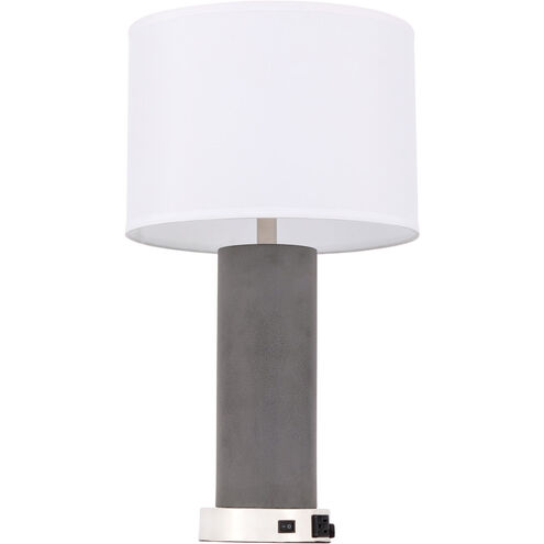 Chronicle 25 inch 40 watt Polished Nickel and Grey Table Lamp Portable Light