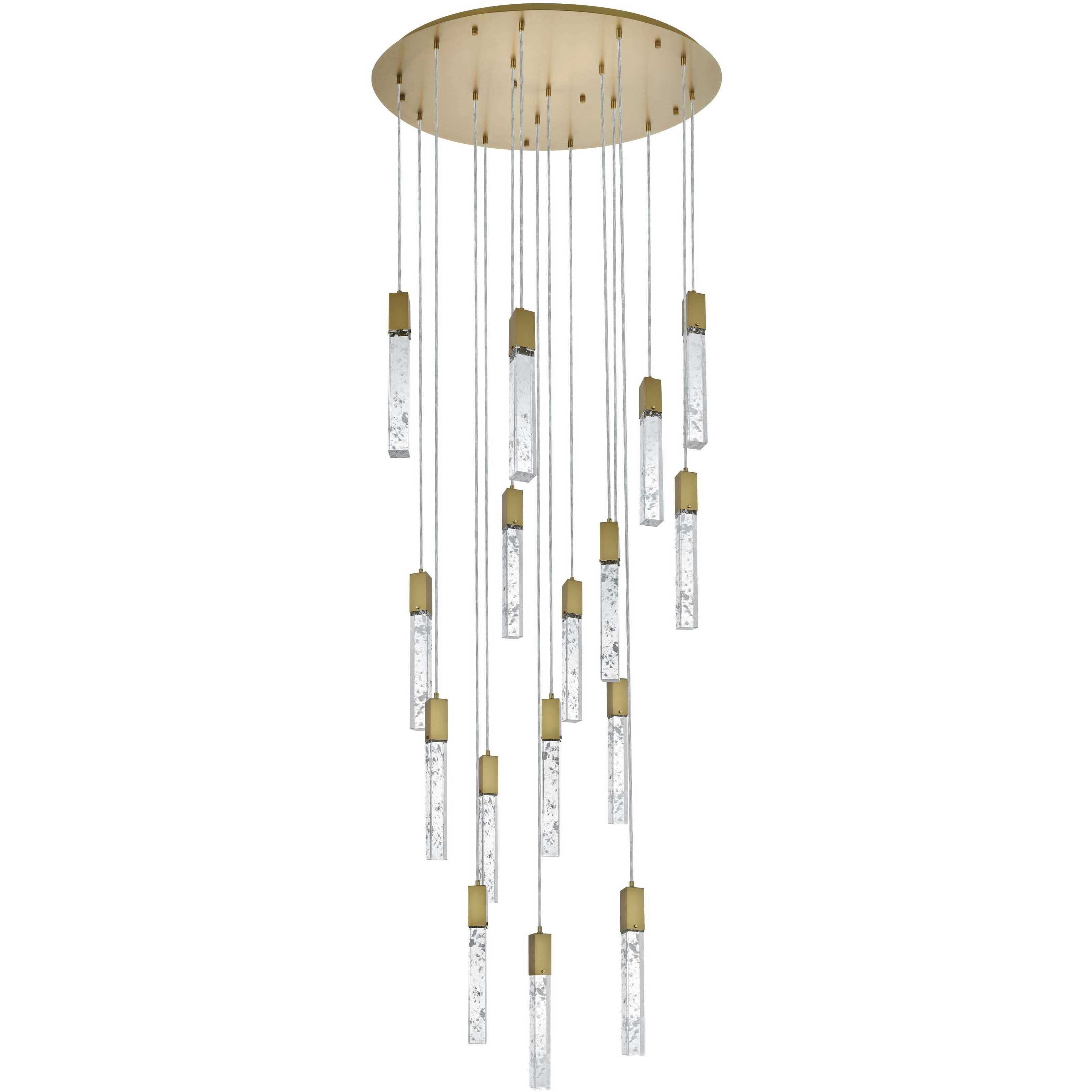 Aurora 16 Light 36 inch Satin Gold Chandelier Ceiling Light