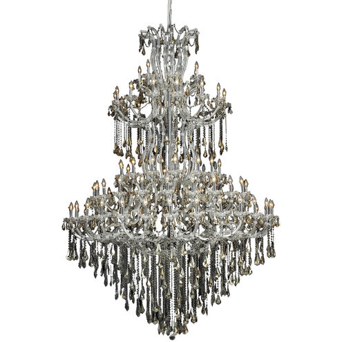 Maria Theresa 85 Light 72 inch Chrome Foyer Ceiling Light in Golden Teak