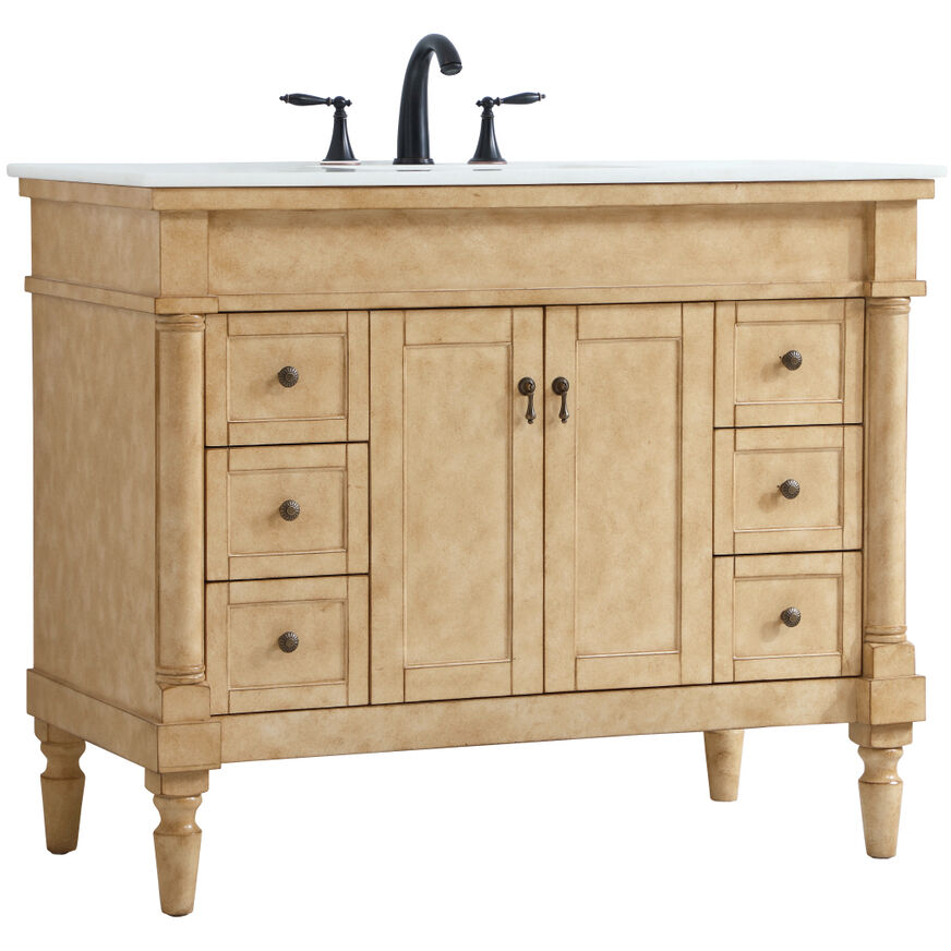 Lexington 42 X 21.5 X 35 inch Antique Beige Vanity Sink Set