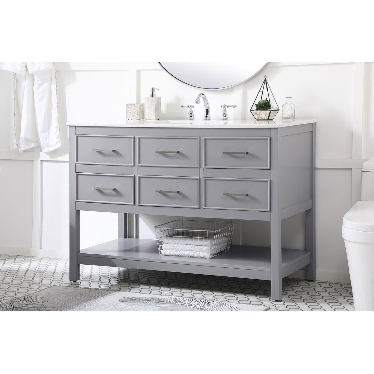 Sinclaire 48 X 22 X 34 inch Gray Vanity Sink Set