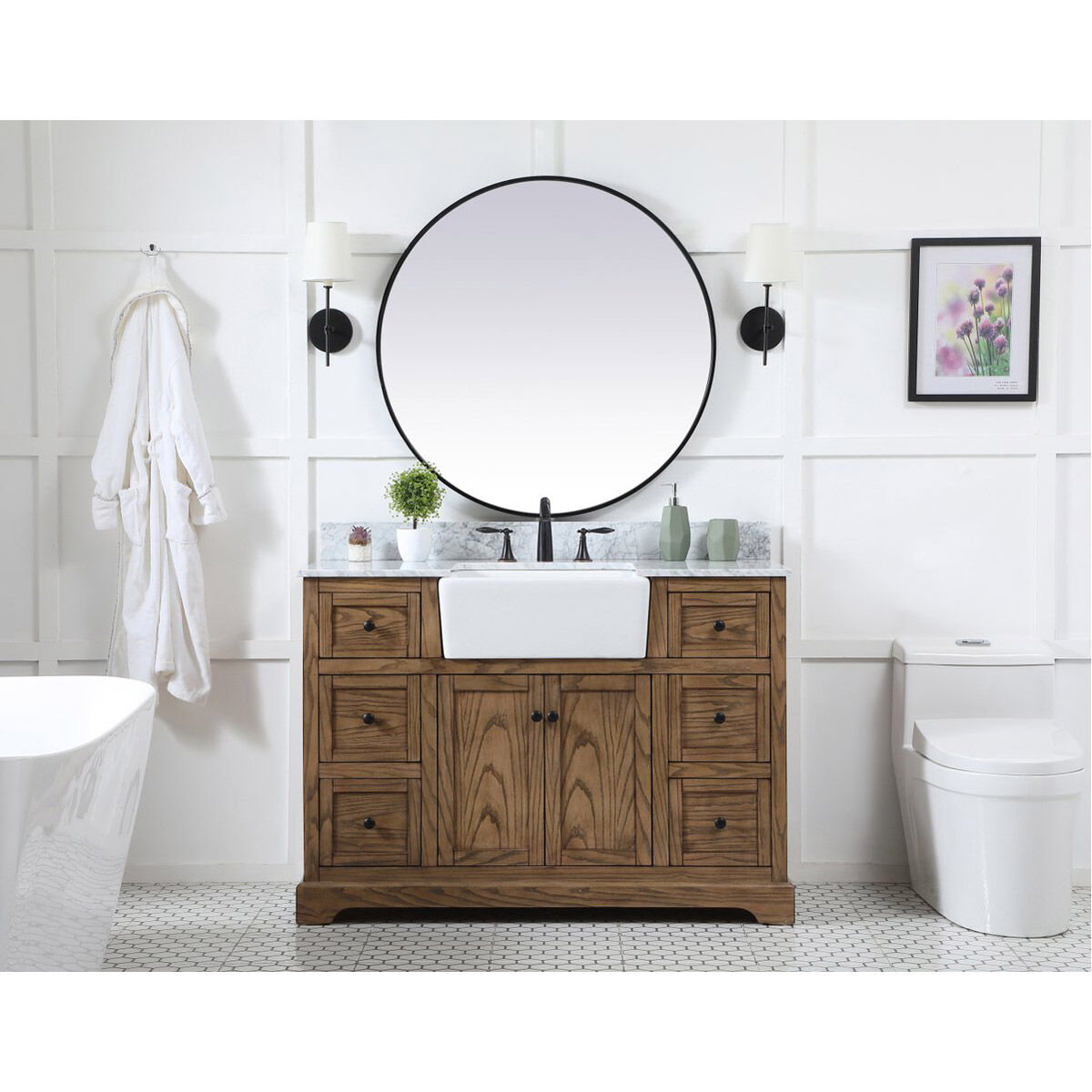 Franklin 48 X 22 X 35 inch Driftwood Bathroom Vanity Cabinet