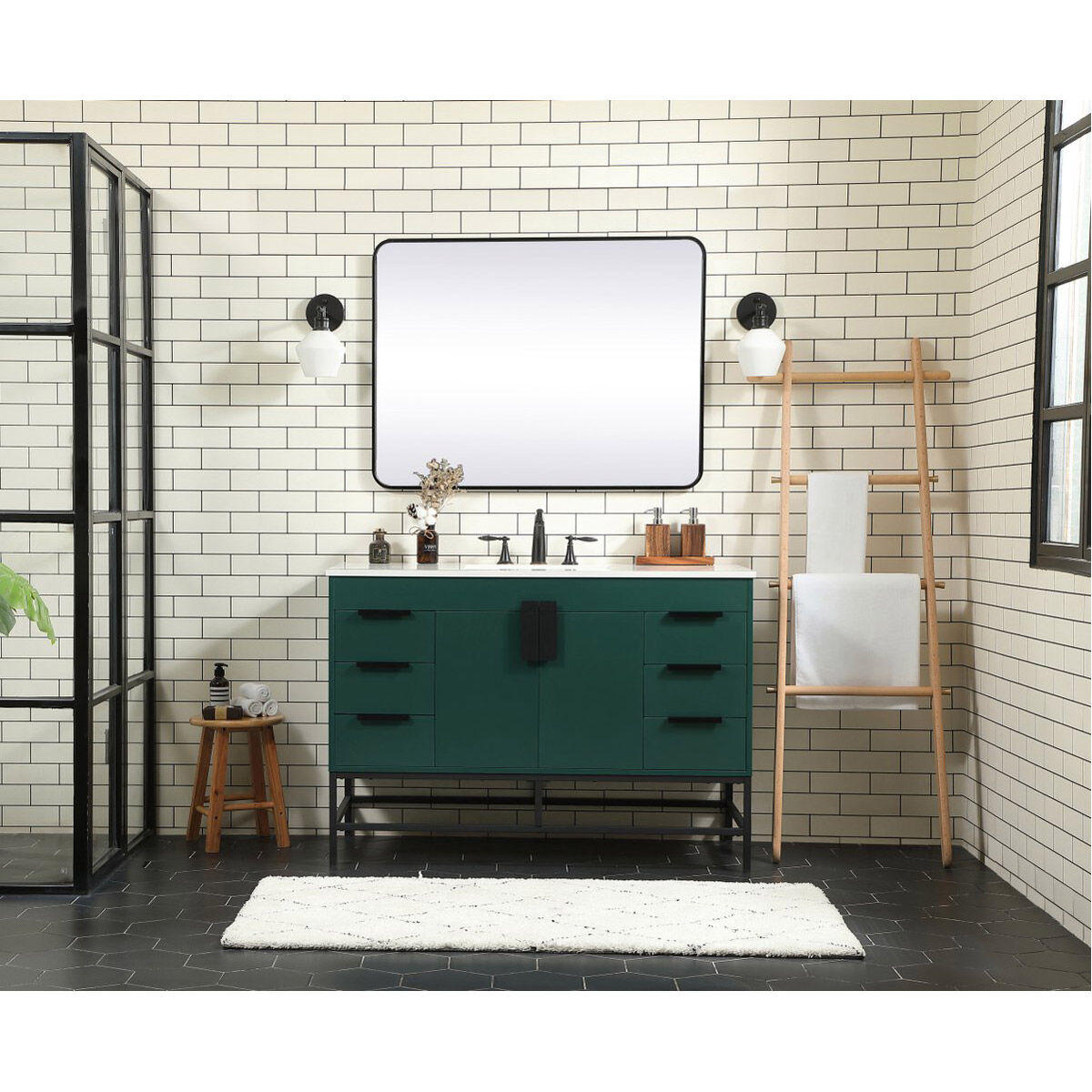 Eugene 48 X 22 X 33.5 inch Green Vanity Sink Set in Not Included