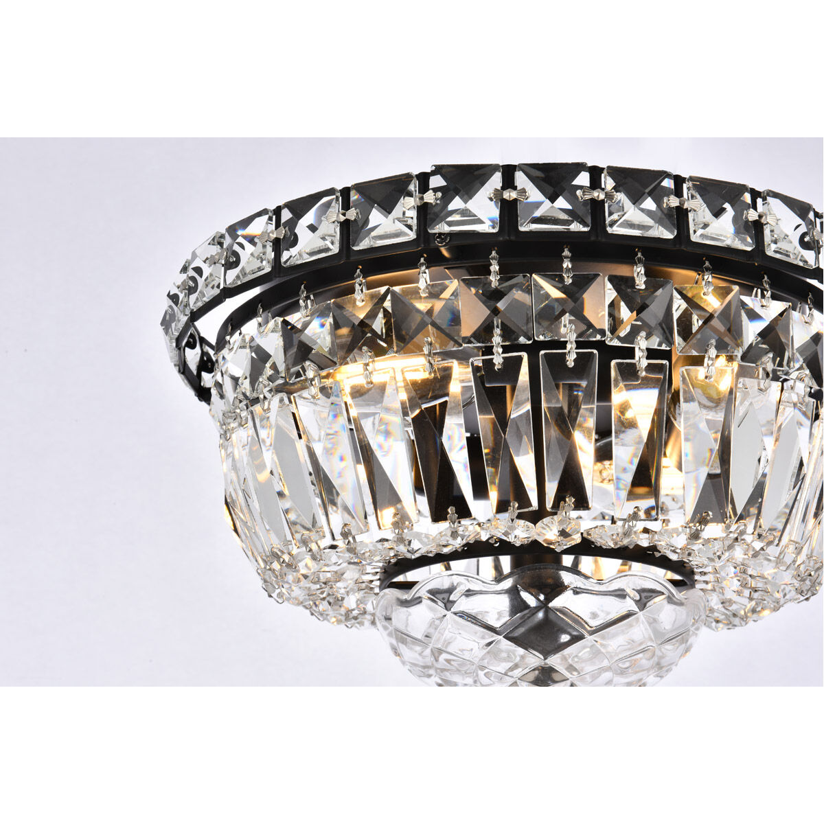 Tranquil 4 Light 10 inch Black and Clear Flush Mount Ceiling Light