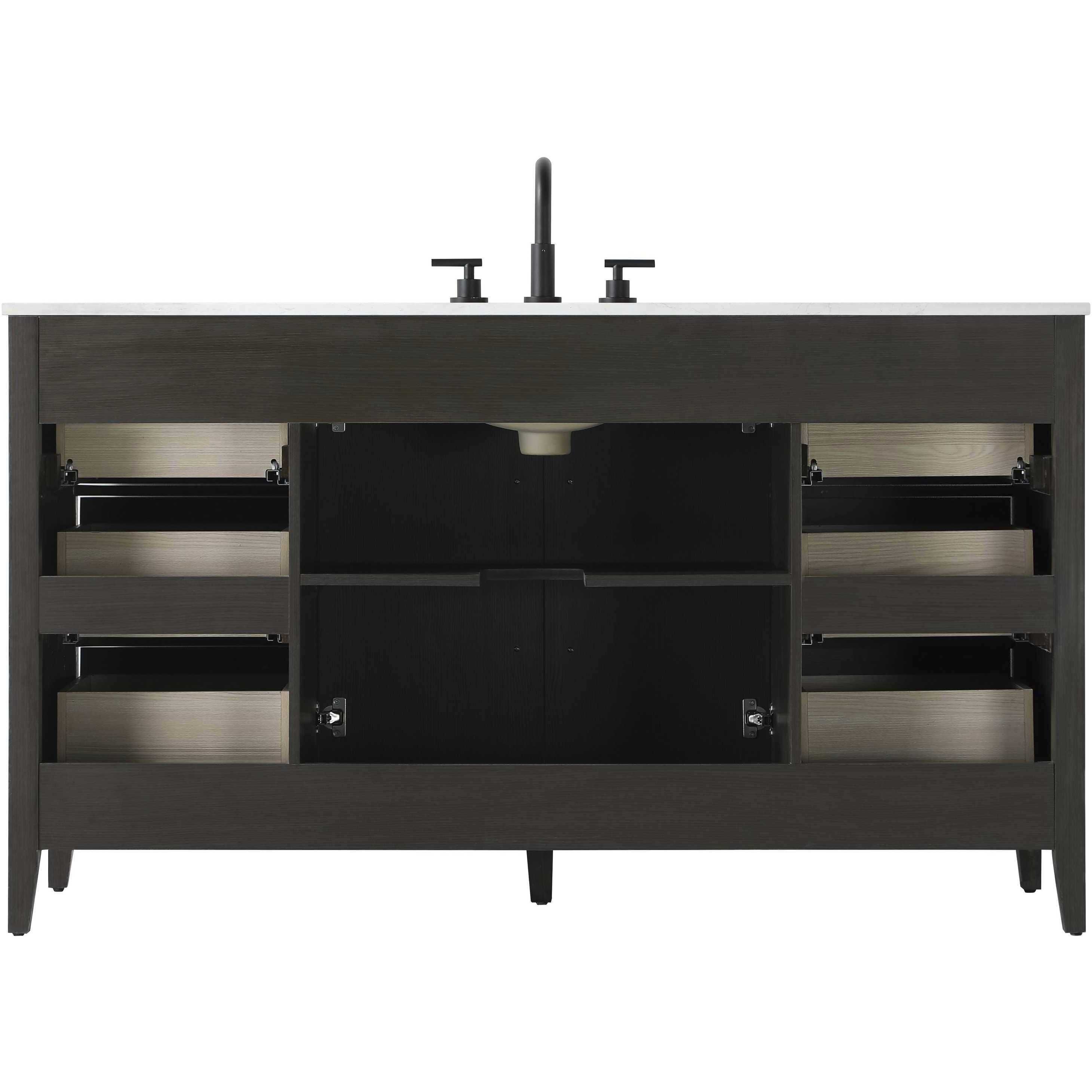 Millie 60 X 35 inch Mocha Brown Bathroom Vanity Cabinet