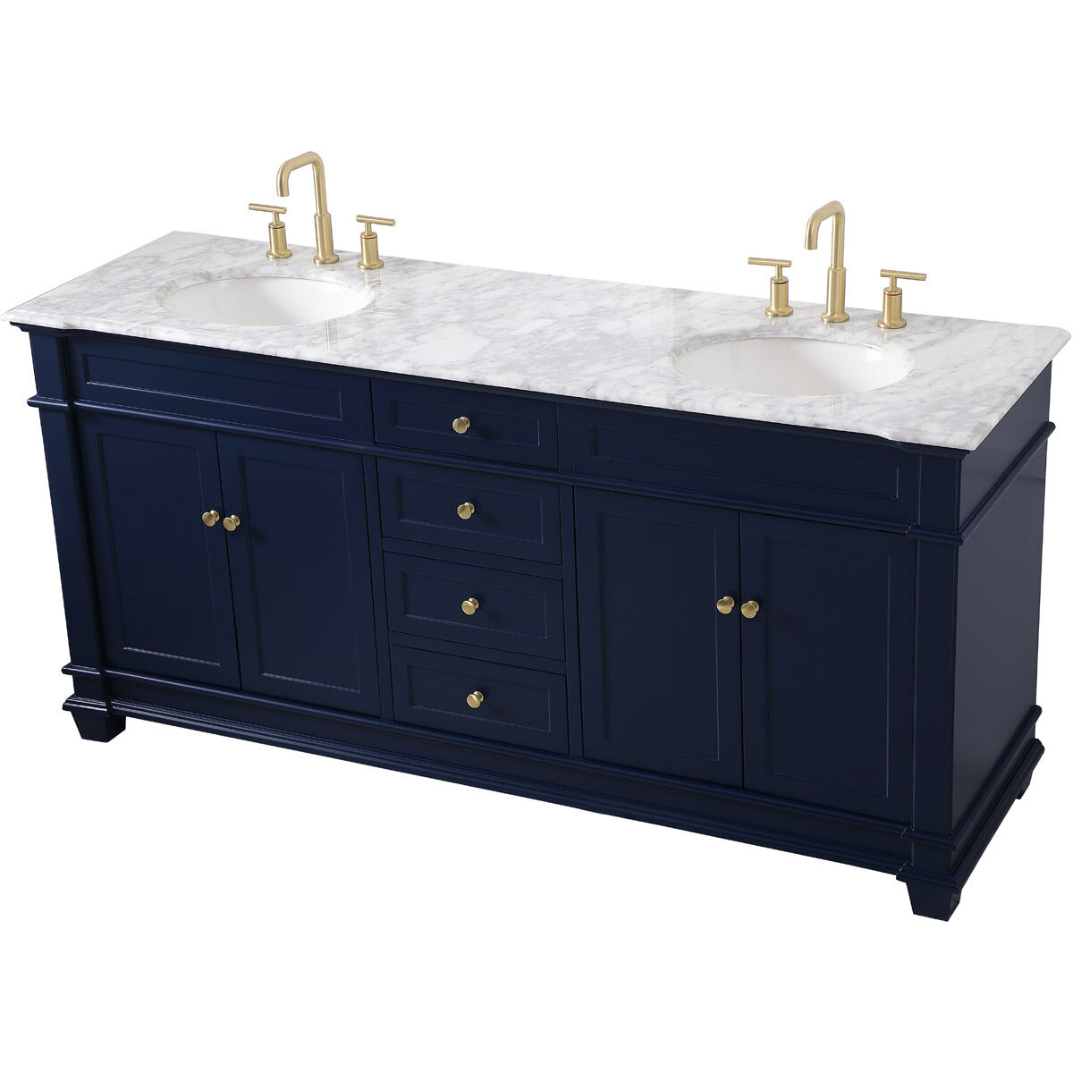 Wesley 72 X 22 X 35 inch Blue Vanity Sink Set