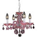 Rococo 4 Light 15 inch Pink Dining Chandelier Ceiling Light in Rosaline