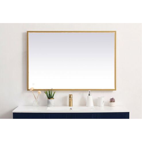 Pier 30 X 27 inch Brass LED Mirror