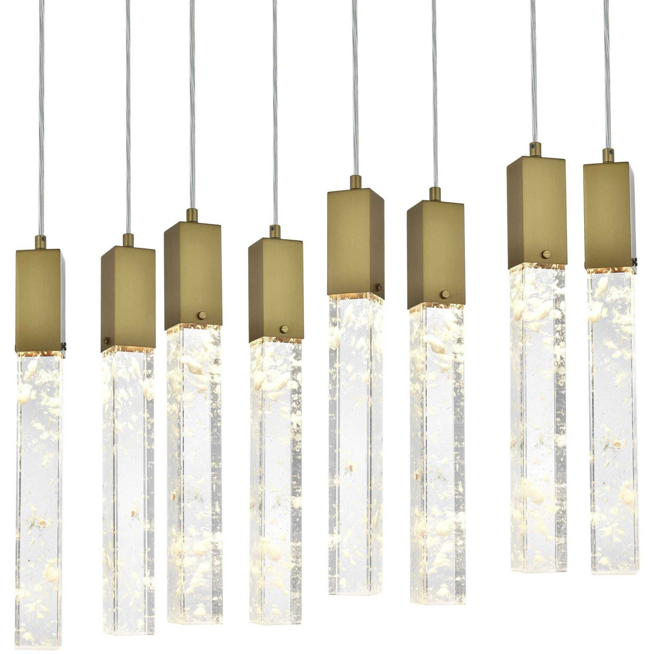Aurora 8 Light 12 inch Satin Gold Pendant Ceiling Light