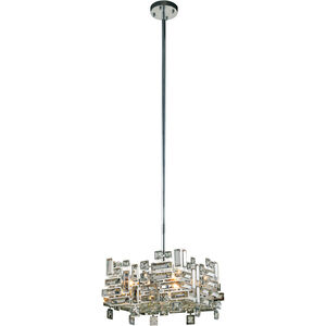 Picasso 4 Light 14 inch Chrome Pendant Ceiling Light in Clear