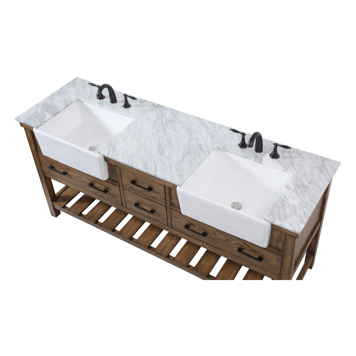 Clement 72 X 22 X 34.13 inch Driftwood Bathroom Vanity Cabinet